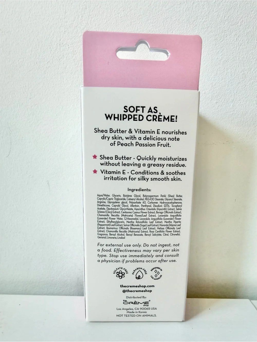 The Crème Shop Peach Passion Moisturizing Hand Crème NWT